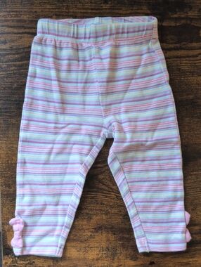 5/$25 Babaluno Baby Pastel Rainbow Striped Pants 6-9M